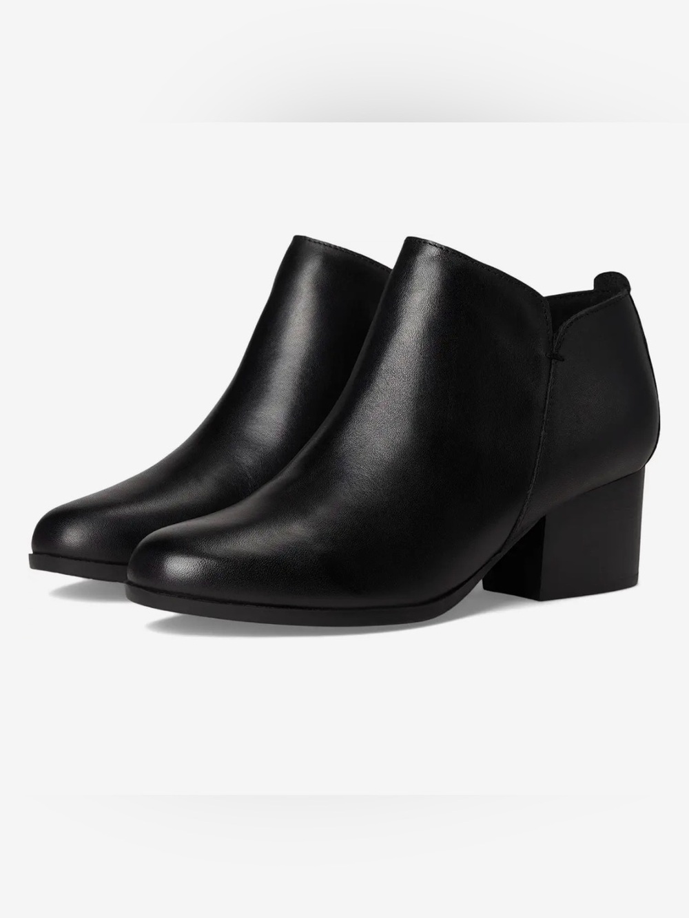 Easy Spirit Black Leather Low Block Heel Mules